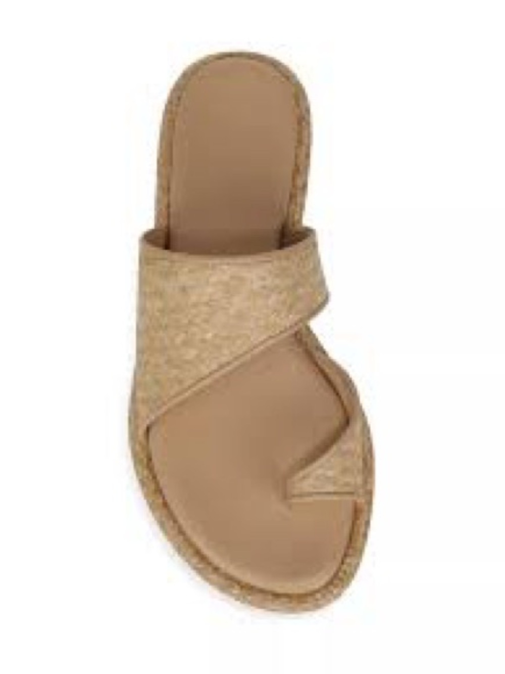 Vince Lukas Raffia Slide Sandal with Toe Loop sz 8.5 minimalist neutral